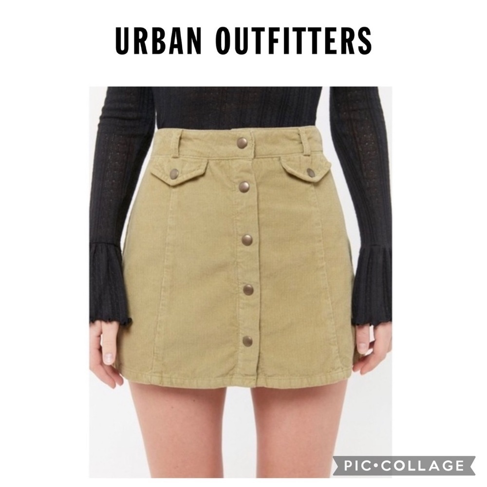 BDG Urban Outfitters Corduroy Button Front Mini Skirt